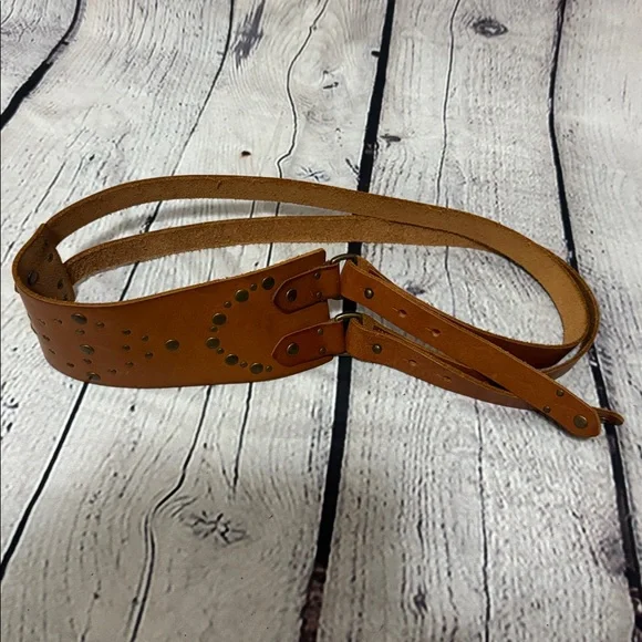 New Leather Candies Brown Double Buckle Belt L/XL - Picture 10 of 10